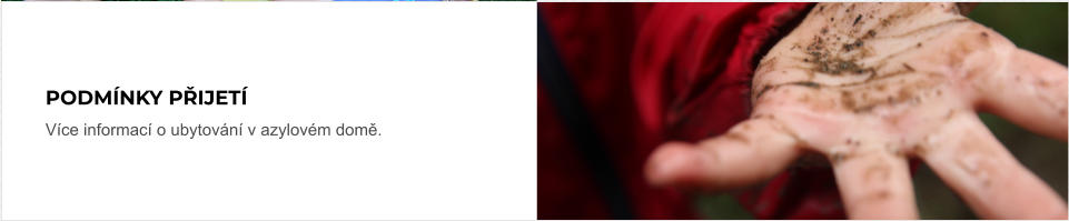 Podmínky přijetí Více informací o ubytování v azylovém domě.